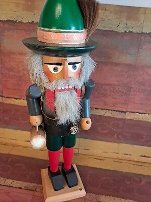 Nutcracker Steinbach Volkskunst Beer Mug 13''  Vintage Wooden LOOK At Pic !!!