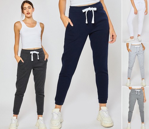 Reflejo S-XL Para Mujer Polar cálida Jogger Sweatpants básica sólida  Gimnasio Salón De Algodón | eBay