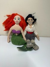Disney Little Mermaid Ariel and Prince Eric Plush Beanbags 10 Inch