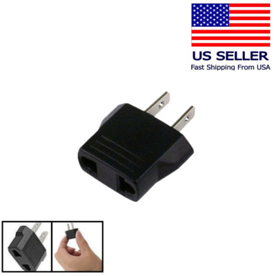 European EU 220V to 110V Travel Flat Plug Charger Adapter Converter- NEW