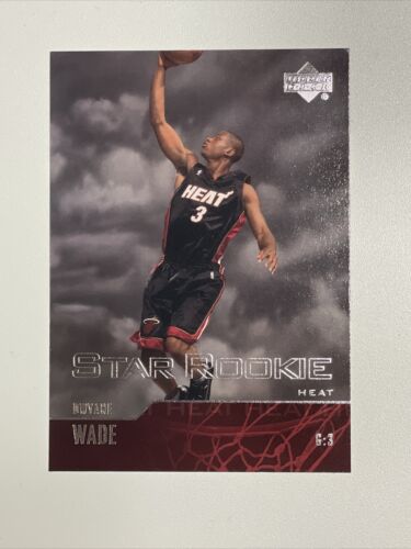 2003-04 Upper Deck DWYANE WADE Star Rookie #305 RC Miami Heat Legend HOF - Afbeelding 1 van 2