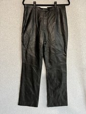 Vintage Valerie Stevens 100 Leather Black Pants 8 NWT