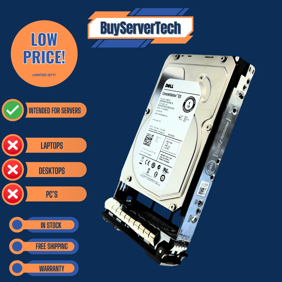 Dell 740YX ST1000NM0001 1TB 7200RPM SAS 6Gbps 3.5" HDD | Zero Hours | 1YR Warran - Image 4 of 4