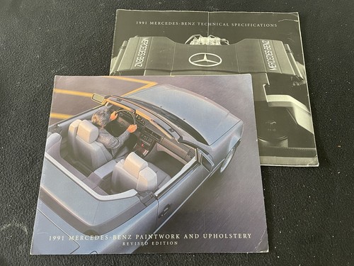 1991 Mercedes COLOR Chart Brochure 350SDL 560 SEC SEL 300 E SL 500SL Rev Catalog - 第 1/9 張圖片