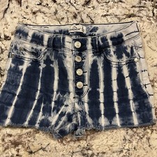 Vintage 80s Jordache Jean Shorts Girls 10 Frayed Denim Acid Wash Distressed