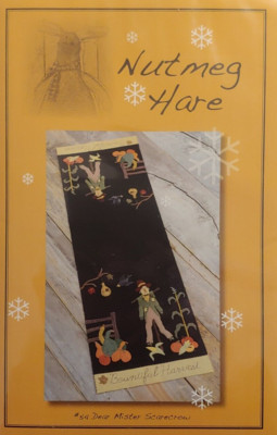 Wool Applique Dear Mister Scarecrow 41'' x 12'' Runner Pattern #54 by Nutmeg Hare