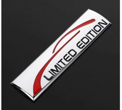 LIMITED EDITION 3D Metal Car Emblem Silver Logo Body Sticker 3M Tape