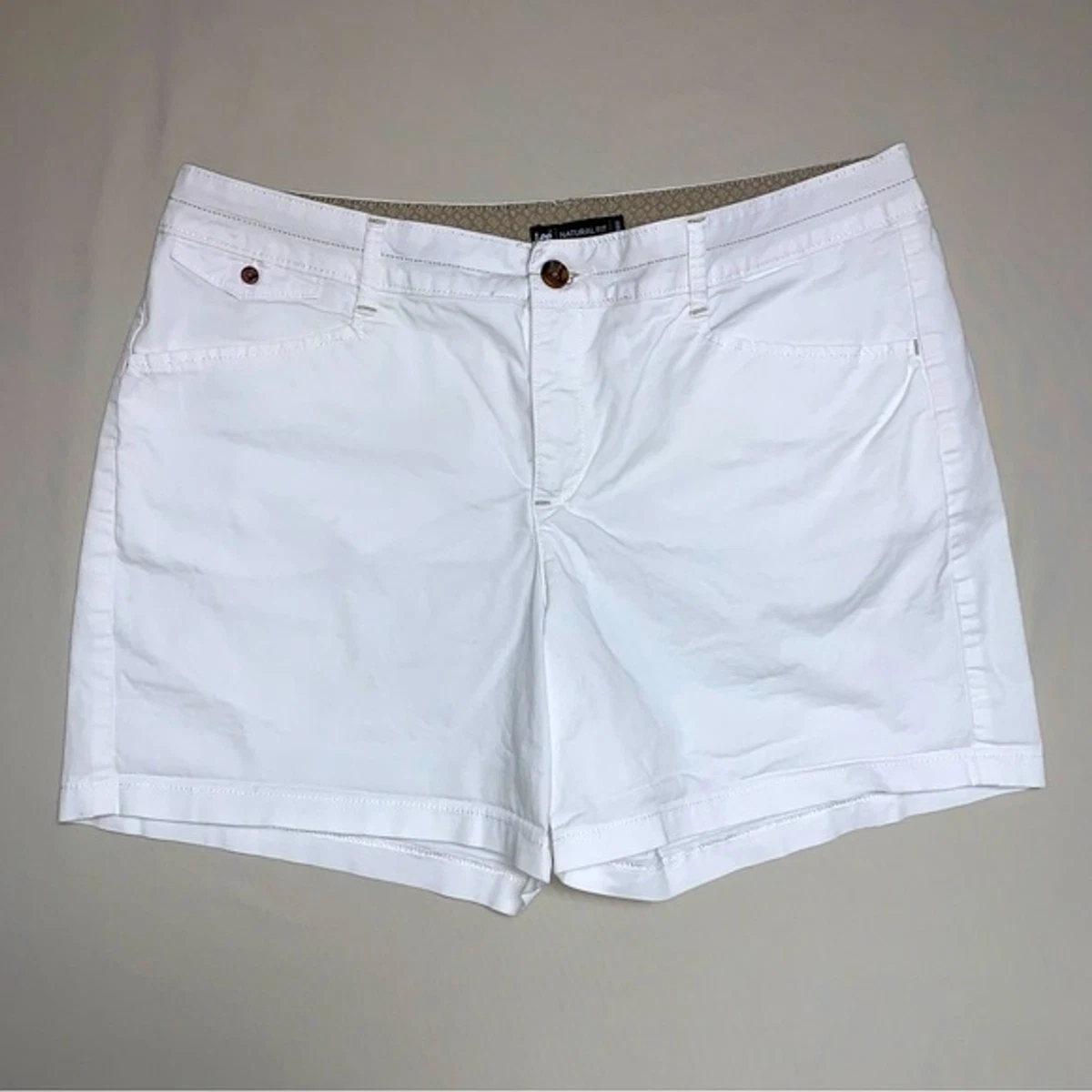White Shorts Womens 14P Spring Summer Lee Natural Fit Zipper Front Preppy Beach