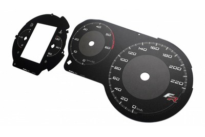 SEAT Leon 2 FR - replacement tacho dials from MPH to km/h BLACK Dial Conversion 