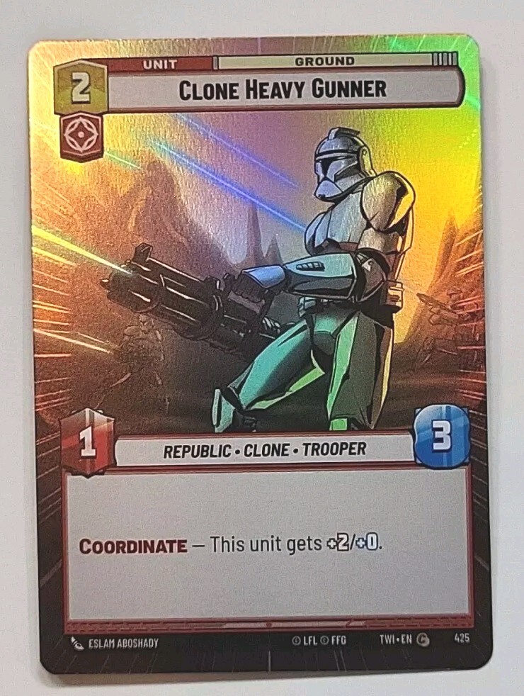 STAR WARS UNLIMITED TWI #425 CLONE HEAVY GUNNER COMMON UNIT HYPERSPACE FOIL