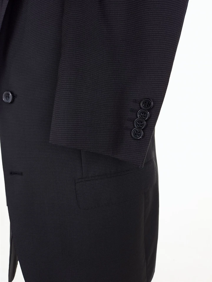 Chaqueta Blazer Z ZEGNA City Talla 52L 42 Larga Para Hombre Negra Cuadros Foto 4 de 4