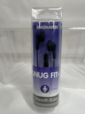 Black Magnavox SNUG FIT  Gummy Earbuds Microphone Smooth Bass COMBINESHIP