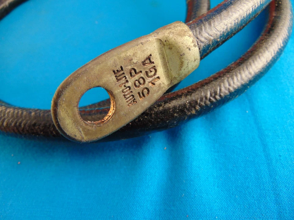 Cable de batería aislado de tela de 48" antes de la guerra 1936 1937 Buick 1948 1954 Nash NOS * Foto 4 de 4