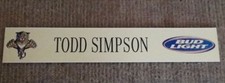 FLORIDA PANTHERS Todd Simpson rare locker room nameplate from 1999-2001 seaons