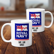 Personalised Royal Navy Mug British Military Cup Army Offical Badge Gift MM48