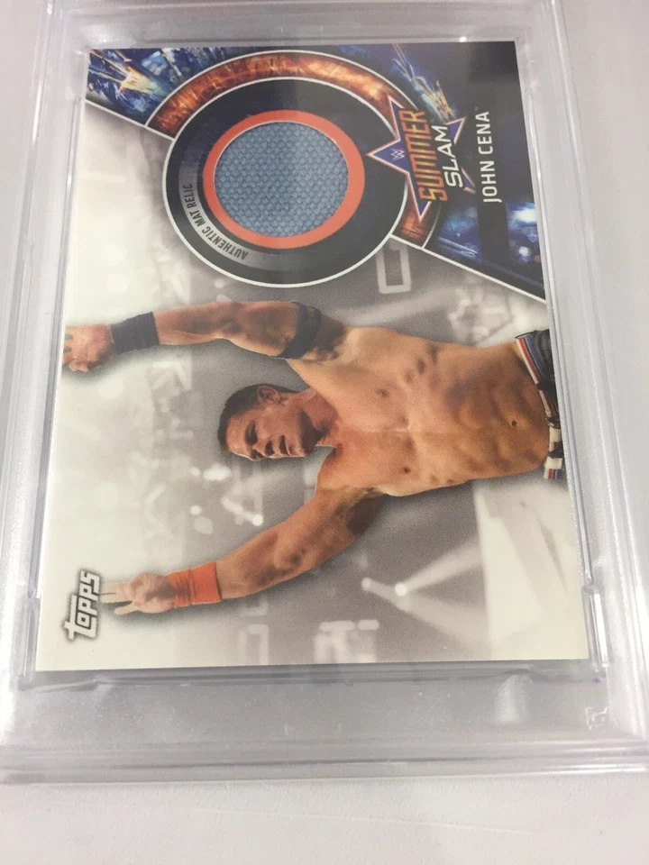John Cena 2018 Summerslam 17 Mat Relic #jc Psa 9 Pop 1 Sn 182/299 - Image 3 of 4