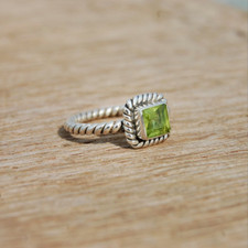 Peridot Solid 925 Sterling Silver Statement Handmade Women Ring, All Size M1296