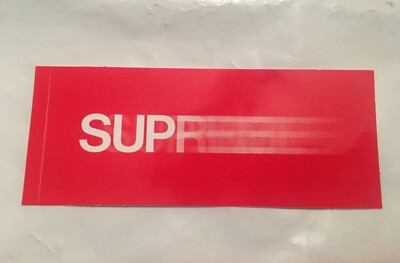 Supreme Motion Logo Stickers, Red & White SS20 Two Total 100% Dead