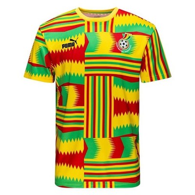 GHANA TRAINING T-SHIRT FTBLCULTURE AFRICA CUP OF NATIONS 2023 - YELLOW/GREEN/RED
