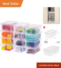 Effortless Organization with 12-Pack 7 Quart Stackable Clear Storage Containers