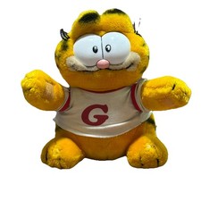 VTG 1981 DAKIN GARFIELD FOOTBALL IS MY LIFE SHIRT PLUSH ANIMAL COMIC WNP