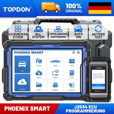 TOPDON Phoenix Smart KFZ Diagnosegerät ECU Programmierung Codierung Topologie DE