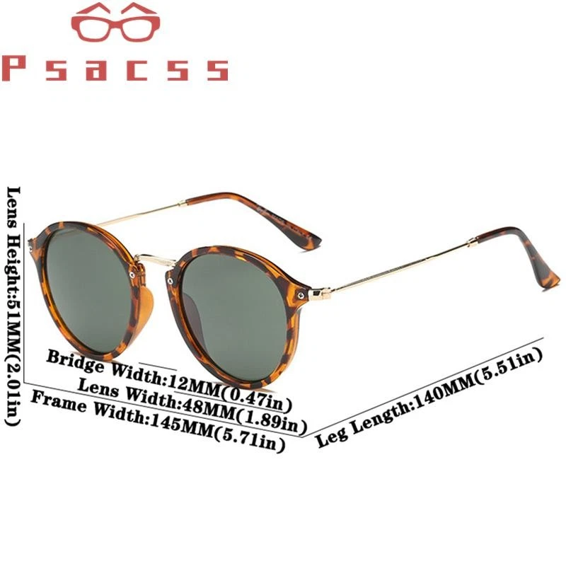 Gafas de sol redondas vintage Psacss UV400 para hombres mujeres gafas de sol circulares Foto 3 de 4