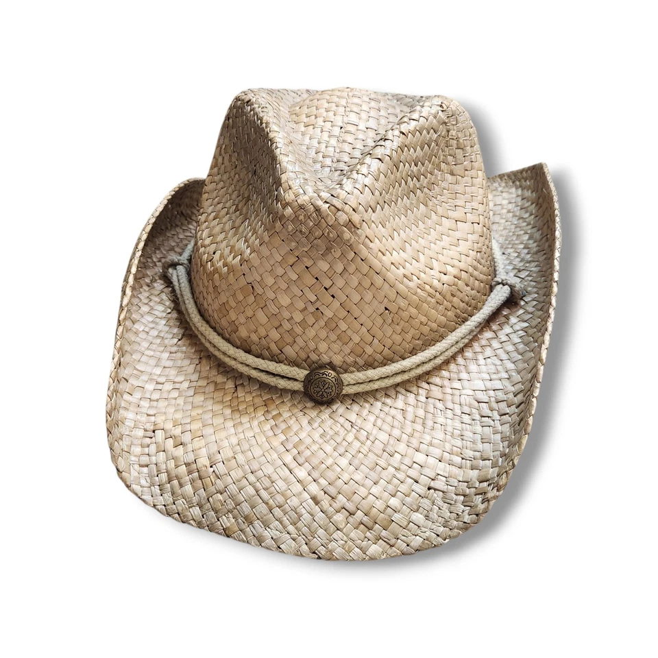 Sombrero vaquero occidental de paja natural Peter Grimm unisex talla única  Foto 3 de 4
