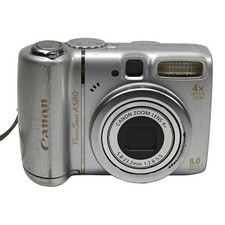 Canon PowerShot A580 8.0MP Digital Camera Silver 4x Optical Zoom Retro Digicam