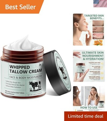 100% Grass-Fed Whipped Beef Tallow - Moisturizing Face & Body Cream, 4.2 oz