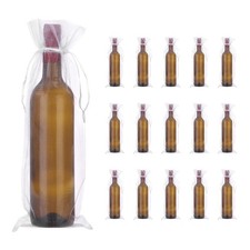 14 x 5 Inch Organza Wine Bags 40 Pcs Gift Wrap Bags for Wedding Favors White