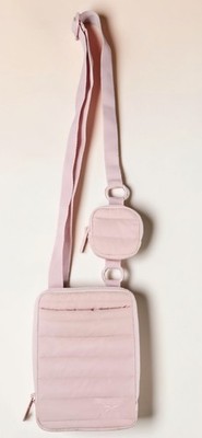 Reebok Pink Quilted Crossbody Bag With Removeable Coin Bag Adjustable Strap