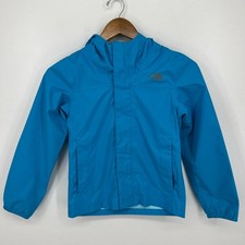 The North Face Windbreaker Jacket Girls Size S Blue Full Zip Hooded Lightweight