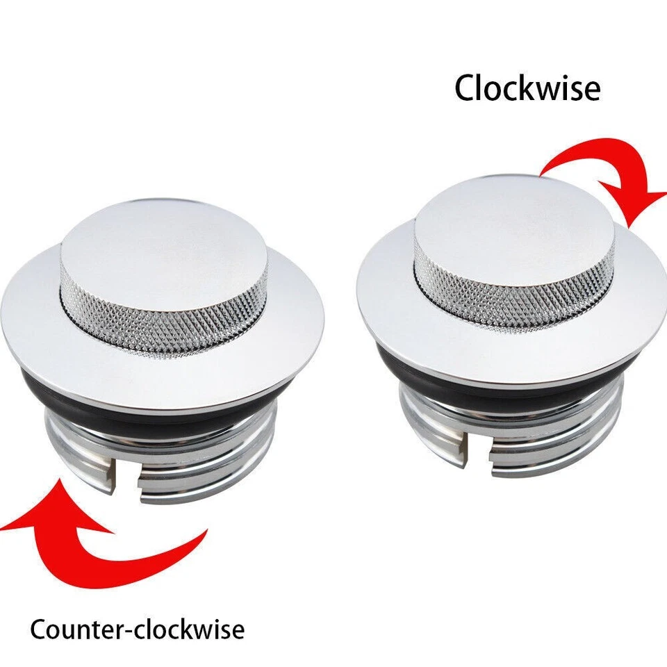 Крышка бензобака вентилируемая выдвижная с хромированным креплением заподлицо для Harley Touring слева и справа - Изображение 4 из 4