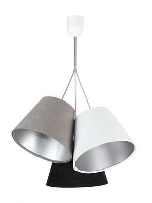 Elegante Hängeleuchte JOCY Grau Schwarz Weiß Silber 3-flammig Esszimmer Lampe