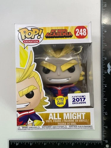 Funko Pop! My Hero Academia: All Might #248 Glow Funimation 2017 SEE PICS -CN H5