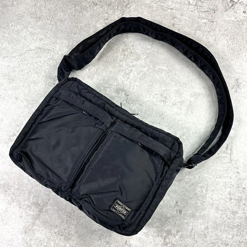 Porter Tanker Shoulder Bag Black 2 Layers YKK Zipper Unisex 28x20x8cm - Picture 1 of 13