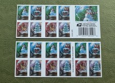 20 Forever First Class Christmas Snow Globes Holiday Snowman Reindeer Stamps