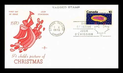 Dr Jim Stamps Canada 1970 Christmas Tagged Stamp First Day Cover Rose Craft