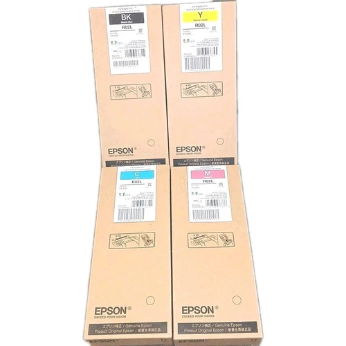 Genuine Epson R02X (Black) R02L (Colors) Ink Set Ecotank ET-8700 Date: 2022/23