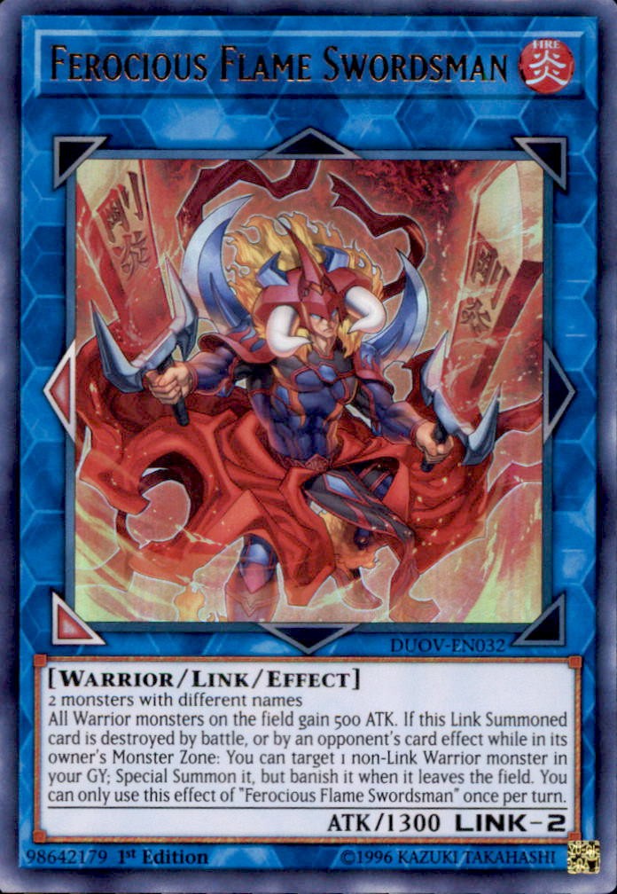 Ferocious Flame Swordsman DUOV-EN032 Duel Overload Yu-Gi-Oh 1st Edition NM