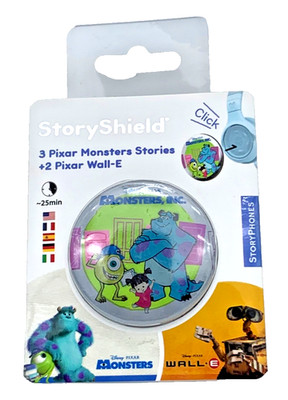 StoryShield 3 Pixar Monsters Stories & 2 Pixar Wall E For StoryPhones Brand New