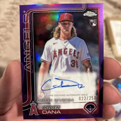 2025 Topps Chrome - Rookie Autographs Caden Dana #RA-CAD Purple Refractor /250