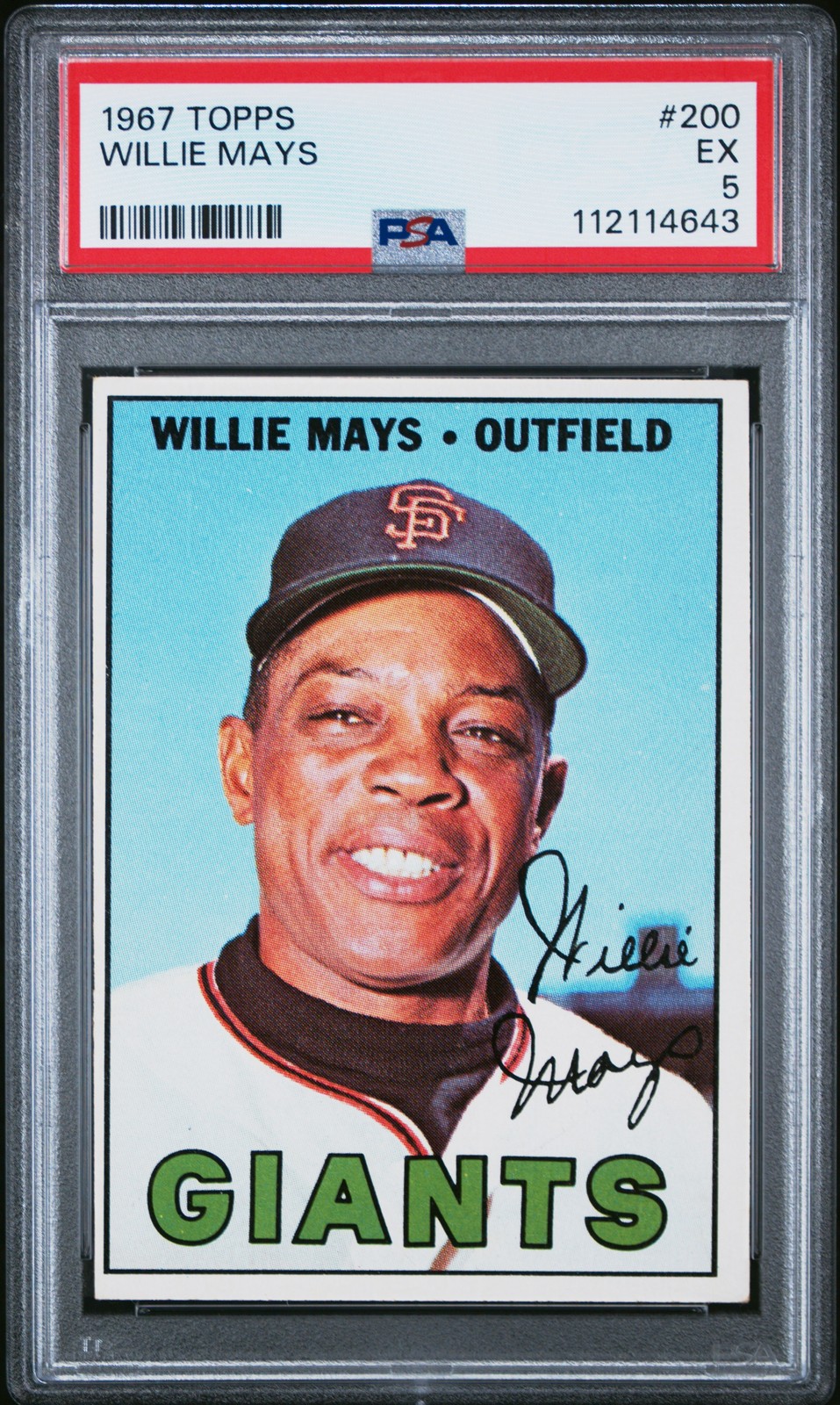 1967 TOPPS #200 WILLIE MAYS PSA 5