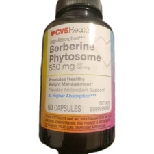 Cvs Health Berberine Phytosome 550mg 4x  Absorption Exp 01/27 Sugar Support