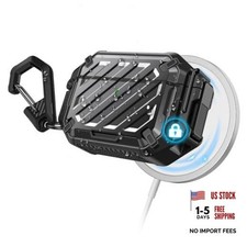 for AirPods Pro 3 Case with Lock  Carabiner, IP68 Waterproof, Black
