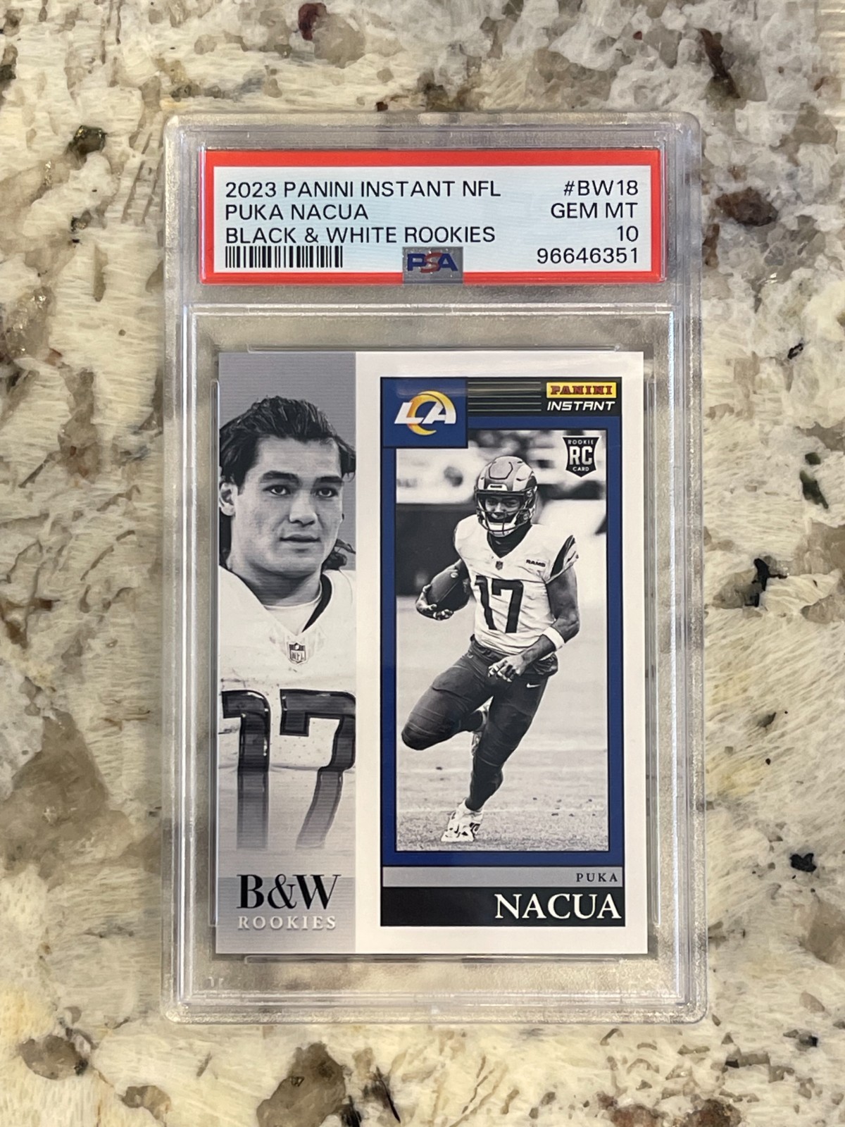 Puka Nacua Panini Instant NFL Black & White Rookies #BW18 Base