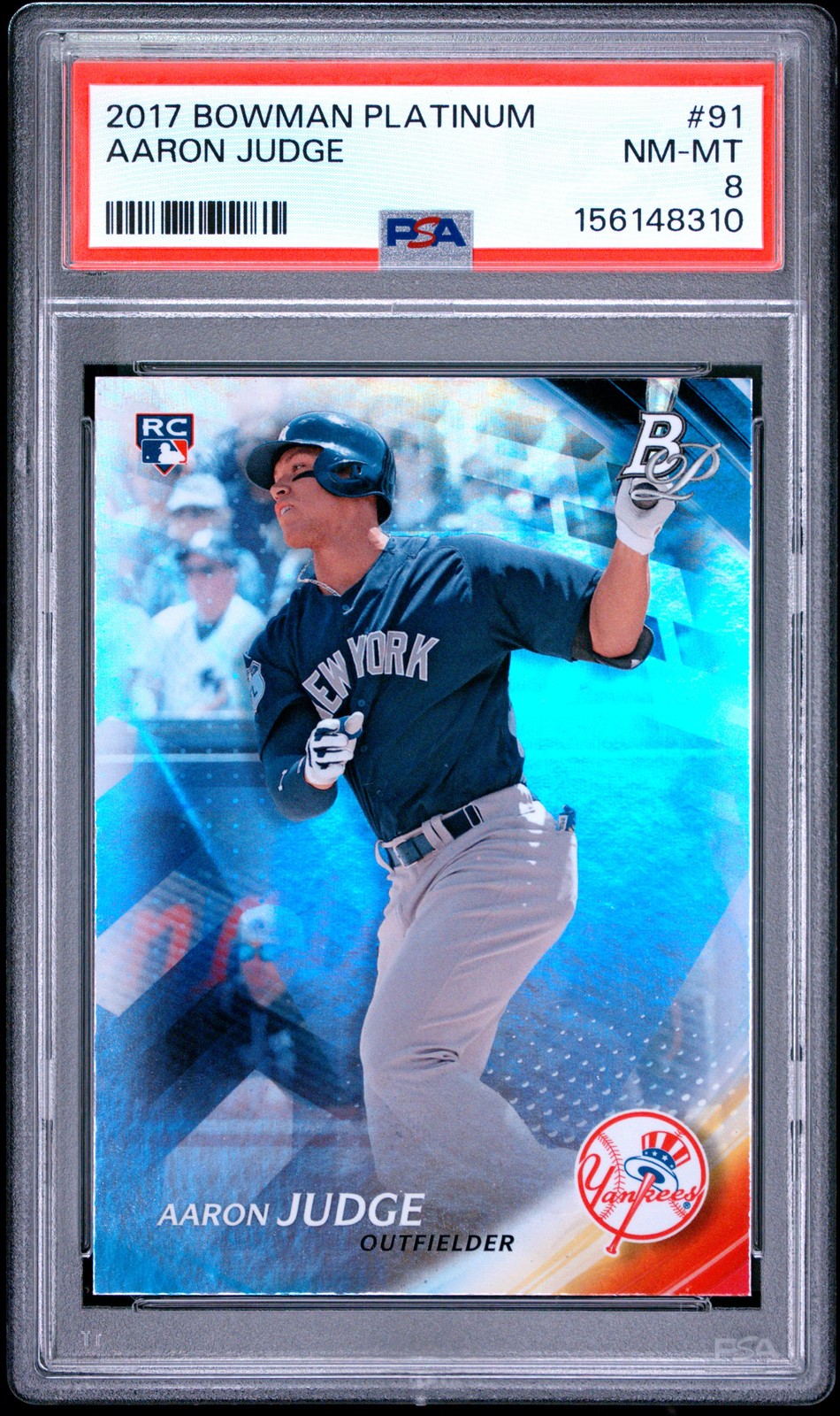 2017 BOWMAN PLATINUM #91 AARON JUDGE ROOKIE RC PSA 8 view 1
