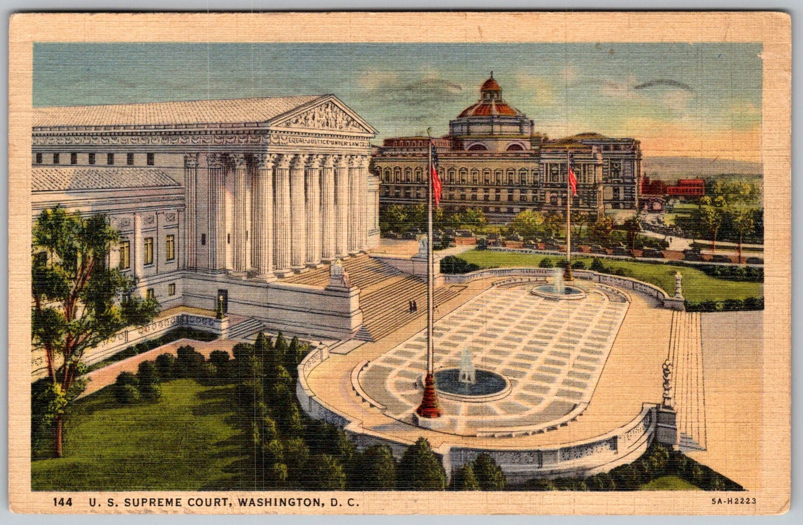 Vtg Linen Postcard Supreme Court Building Washington, D.C 1930s