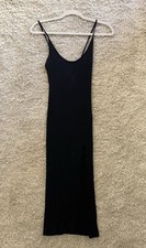Urban Outfitters Dark Navy Ribbed Bodycon Tank Dress With Slit Women’s Size XS 
